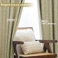 thumbnail image 3 of DriftAway 100% Blackout Linen Curtains for Bedroom 96 Inches Long Farmhouse Thermal Insulated 3 Inch Rod Pocket Back Tab Full Light Blocking 2 Panels for Living Room Nursery, 3 of 5