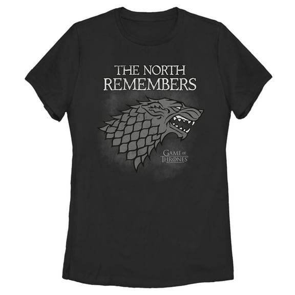 Women's Game of Thrones North Remembers Direwolf Graphic Tee Black 2X Large
