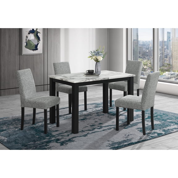 Black D8032 with D9026 Silver Dining Set