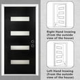 thumbnail image 4 of HUTWIFE 36x80in Fiberglass Door Slab, Black Exterior Door Slab with Pre-Cut Hinge Mortises and Lockset Hole, Left-Hand Inswing, Woodgrain Finish and 4 Lite Frost Glass, 4 of 9