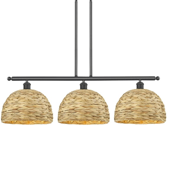 Innovations Lighting 516-3I-12-38 Woven Rattan Linear Woven Rattan 3 Light 38" Wide Linear