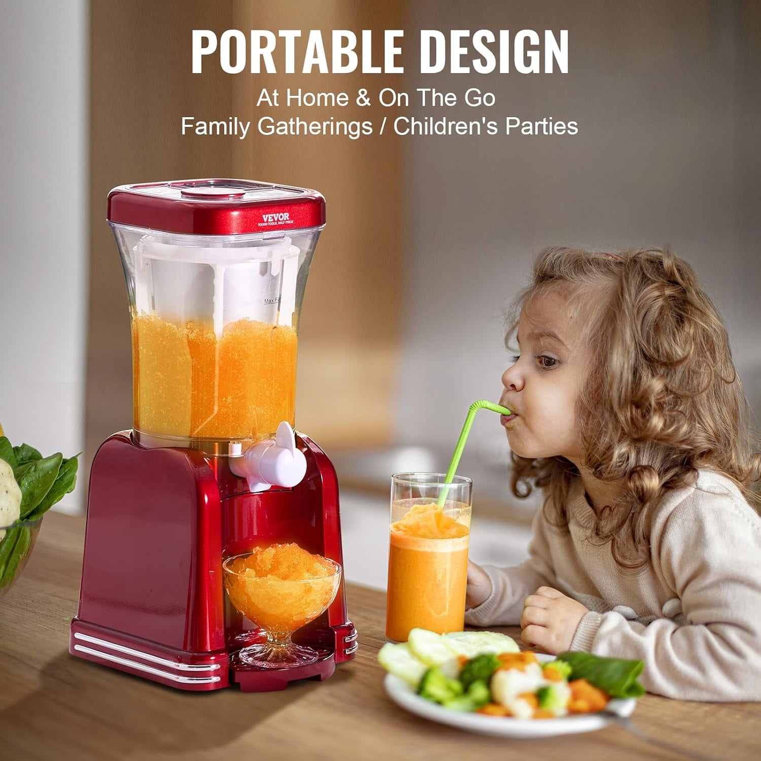 32oz Slushie  for Home,   Drink Maker with  Materials, Red
