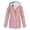 Pink, variant on Women's Plus Velvet Outdoor Solid Color Waterproof Ski Jacket Warm Winter Snow Coat Mountaineering Hooded Coat