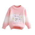 thumbnail image 1 of 2025 Enfants Filles Garçons Motif Col Rond Manches Longues Chandail Décontracté Tricoté Hauts 2-12 Ans Rose, 1 of 7