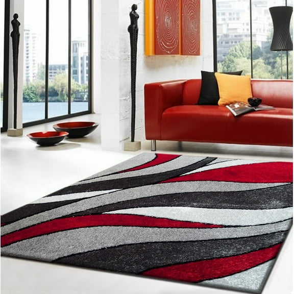 Wave Design Shag  Area Rug