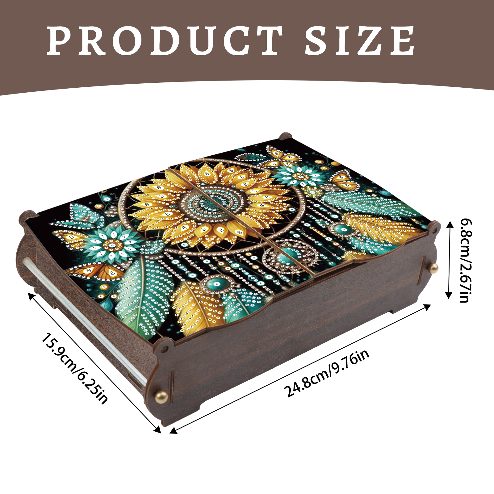 Diamond Painting Kit Storage Box, Sunflower Dreamcatcher DIY Multi-Functional Craft Storage Box, Suitable for Home Office Holiday Gifts
