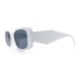 thumbnail image 6 of Womens Mod Rectangle Geo Bevel Cut Plastic Fashion Sunglasses White - Black, 6 of 8