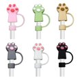 thumbnail image 1 of 6PCS Cute Straw Cover Toppers for 10mm Straw,Silicone Straw Tips Lid Compatible with for Stanley,Cat, 1 of 5