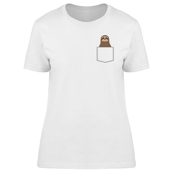 Cute Sloth In The Pocket T-Shirt Women -Image by Shutterstock, Female x-Large