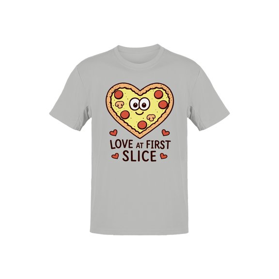 Heart Pizza Love at First Slice Men's T-shirt