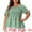 Green, variant on Women's Plus Smocked Bow Tie Short Sleeve Peplum Top 4X Green