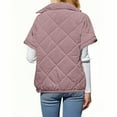 thumbnail image 5 of Womens Quilted Vest Stand-up Collar Sleeveless Gilet Winter Lightweight Casual Loose Jacket Cardigan Outerwear with Pockets, 5 of 8