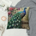 Chilfamy Green Peacock Animal Throw Pillow Cover Beautiful Peacock