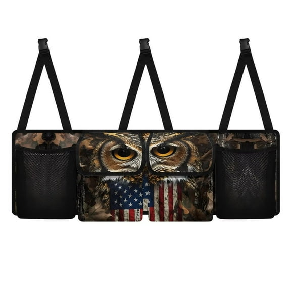 KUIFORTI Car Trunk Organizer Owl Car Trunk Organizers for Women Animal Print Backseat Car Organizer Machine Washable, Leave Space for Buying and Shopping