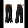 thumbnail image 3 of Pantalones Deportivos Casuales Holgados de Pierna para Mujer, Rectos, de Tiro Bajo, con Bolsillos con Cordón Elástico Negro XL, 3 of 7