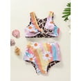 thumbnail image 2 of Bagilaanoe Toddler Baby Girls Swimsuits 2 Piece Bikinis Set Rainbow Leopard Print Sleeveless Tank Tops + Sleeveless Tank 6M 12M 18M 24M 3T 4T Kids Swimwear Bathing Suit Beachwear, 2 of 9
