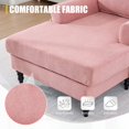 thumbnail image 5 of Modern Minimalist Chenille Fabric Chaise Lounge Recliner Single Sofa with Comfortable Backrest, Rest Chair Sofa with Wooden Legs and Armrests Side Pockets for Living Room, Bedroom, Office, Pink, 5 of 8