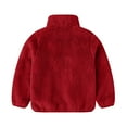 thumbnail image 6 of NAISIBABY Girls Fleece Jacket with Pockets(1-11T), Long Sleeve Warm Stand Collar Full Zipper Winter Fuzzy Outerwear Red 6T, 6 of 9