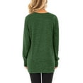 thumbnail image 3 of JINMGG Womens Plus Size T-Shirts,Women Fashion Loose Long Sleeve O-Neck Casual Solid T-Shirt Blouse Tops Green L, 3 of 9