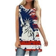thumbnail image 2 of Itsame 4th of July Outfits for Women Printed Short Top Independence Day Short T-Shirt Sleeve, Round Neck Blue, 2 of 4