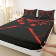 thumbnail image 3 of Manfei Gamer Gaming Twin Sheet Sets,Modern Gamepad Twin Fitted Sheet,Black Red Flat Sheet For Teens,Breathable Home Decor,3pcs, 3 of 7