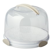 Better Homes & Gardens Round Cake Carrier with Clear Plastic Cover, 13" Diameter, Dishwasher Safe