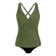 thumbnail image 3 of Conjunto de Bikini de Cintura Alta para las Mujeres sin Mangas Traje de Baño Sólido, Push-Up Acolchado Alto Corte Traje de Baño Blusa, 3 of 5