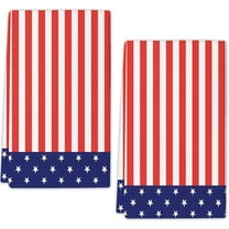 zeyuuu American Patriotic Kitchen Towels Dish Towels Set of 2, 18x26 Inch 4th of July Kitchen Decor Drying Dishcloth, American Flag Independence Day Decoration Hand Towels