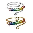 thumbnail image 4 of Minnieouse Anillo de cuentas de arcoíris, descompresión abierta, boda, vacaciones, fecha, viaje, playa, fecha, joyería delicada para damas Ropa, zapatos y accesorios Miscelánea Plata Minnieouse AP016142-01, 4 of 6