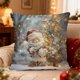 thumbnail image 1 of CaiYueKe Christmas Pillow Cover Holiday Decor Santa Snowman Reindeer Festive Throw Pillowcase Soft Living Room Bedroom Couch Seasonal Home Decorations, 1 of 7