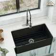 thumbnail image 2 of CASAINC 30" Fireclay Single Bowl Farmhouse Apron Kitchen Sink with Grid and Strainer, Black, 2 of 7