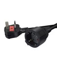 Black Power Adapter Cable, UK Three Pin Male to EU 4.8Mm Female Copper ...