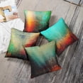 thumbnail image 5 of Set of 4 Throw Pillow Covers Vintage Abstract Teal Green and Orange Messy Rust Painting Decorative Pillow Cases Home Decor Standard Square 20x20 Inches Pillowcases, 5 of 6