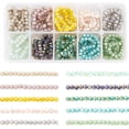 thumbnail image 1 of 1000 cuentas de vidrio electrochapado facetadas redondas de 4 mm para la fabricación de pulseras, collares y bisutería. Baño de arcoíris completo., 1 of 7