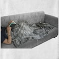 thumbnail image 6 of Black and White Soft Flannel Fleece Throw Blanket, Skyline Rooftop View of New York in Cloudy Day Panoramic Bust Cityscape, Cozy Plush for Indoor and Outdoor Use, 70" x 90", Black White, by Ambesonne, 6 of 6