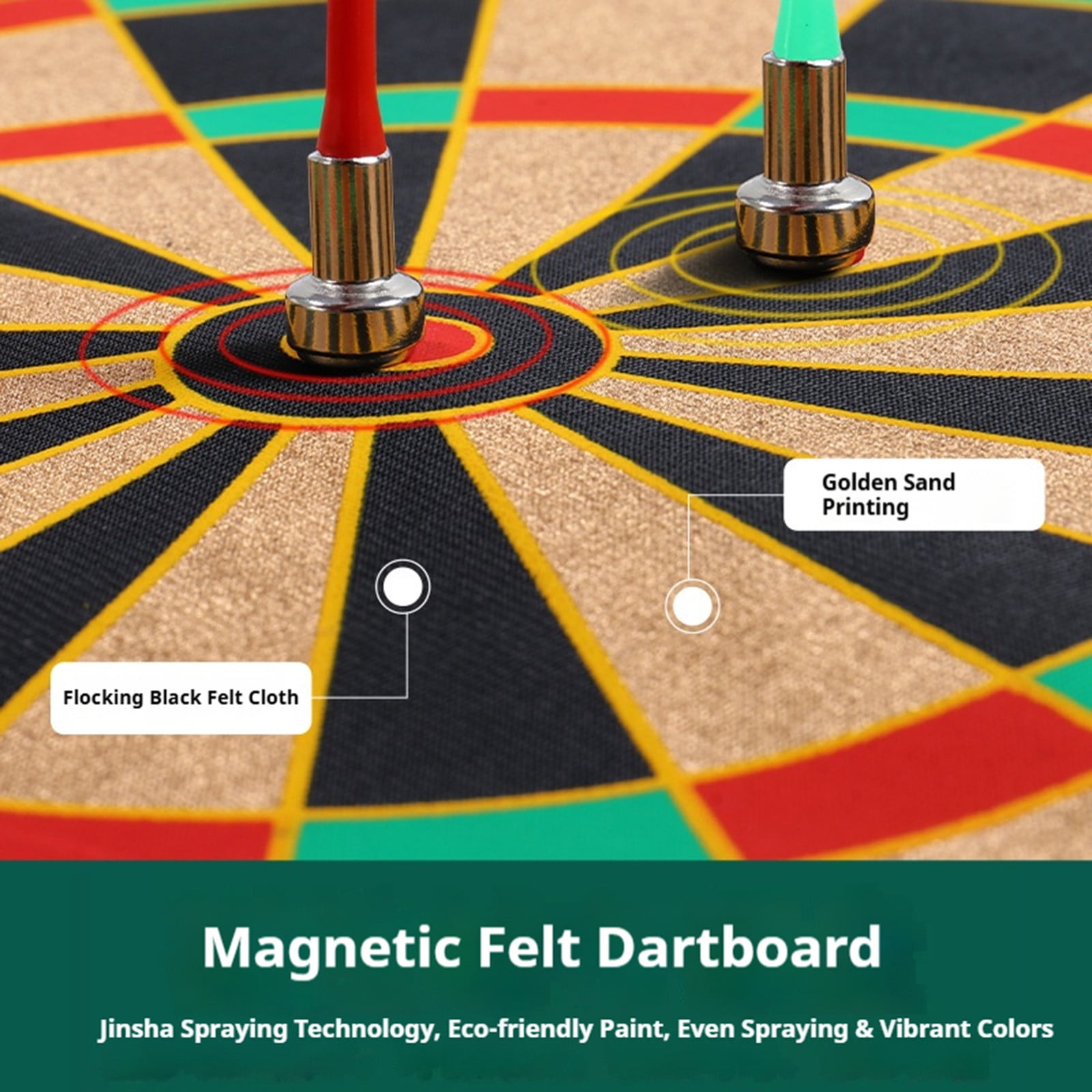 Dart Board, Double Sided Foldable Target Game with 4/6 Strong Darts, Indoor Outdoor Camping Party Activity, Easter Basket Stuffers Birthday Gift