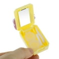 thumbnail image 4 of Unique Bargains 1 Set Contact Lens Case Contact Lens Container Contact Lens Carrier Yellow Box With Purple Bow Pattern 1.93"x2.4"x1.1" Yellow Purple, 4 of 5