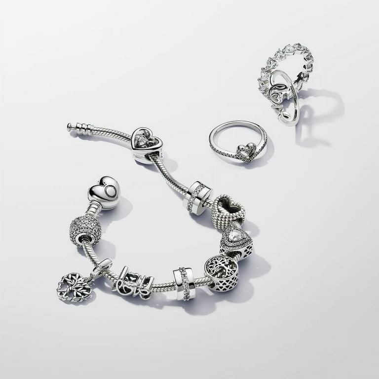 Pandora Moments Heart & Snake Chain Bracelet With Gift Box (16cm