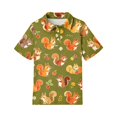 thumbnail image 4 of School Uniforms for Girls Short Sleeve Henley Cute Cartoon Animal Print T Shirts Button Closure Causal Active Polo Shirts, 120, 4 of 5
