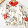 thumbnail image 6 of 4-5 Years Girls Long Sleeve Pajama Set Toddler Baby Girl Fall Winter Clothes 2T 3T 4T 5T Outfits Long Sleeve Knitted Cotton Tops Pants Clothes Set Toddler Gift,Red, 6 of 8