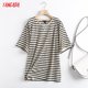 thumbnail image 2 of Tangada 2022, camiseta de algodón a rayas de alta calidad para mujer, camisetas de manga corta con cuello redondo, camiseta informal para mujer, ropa de calle Top 6D94 Tan Jianjun unisex, 2 of 2