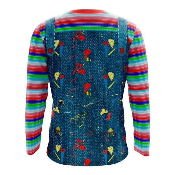 Camiseta Rayas Playera Manga Larga Chucky Playera Sublimada