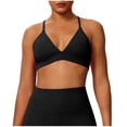 thumbnail image 1 of Sports Bras Without Removable Pads Solid-Color Crisscross Back Adjustable Straps Medium Support Workout Yoga Bra, 1 of 9