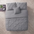 thumbnail image 4 of VCNY Home | Carmen Collection | Super Soft Microfiber Comforter, Cozy and Relaxing 4 Piece Bedding Set, Chic and Modern Design for Home Décor, King, Grey, 4 of 5