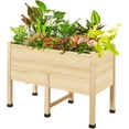 thumbnail image 3 of Jocisland 4x2FT Wooden Raised Garden Bed with Legs - 15 Inch Deep Elevated Planter Box Outdoors for Deep Rooted Plants, Ideal for Balcony, Patio, Easy Assembly, 3 of 9