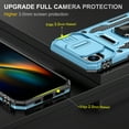 thumbnail image 2 of Armor Case for iPhone 16e with Sliding Camera Cover & Kickstand, Heavy Duty Military Grade Protection Phone Case, Built-in 360° Rotate Ring Stand, Shockproof Full Body Rugged Case, Lightblue, 2 of 7