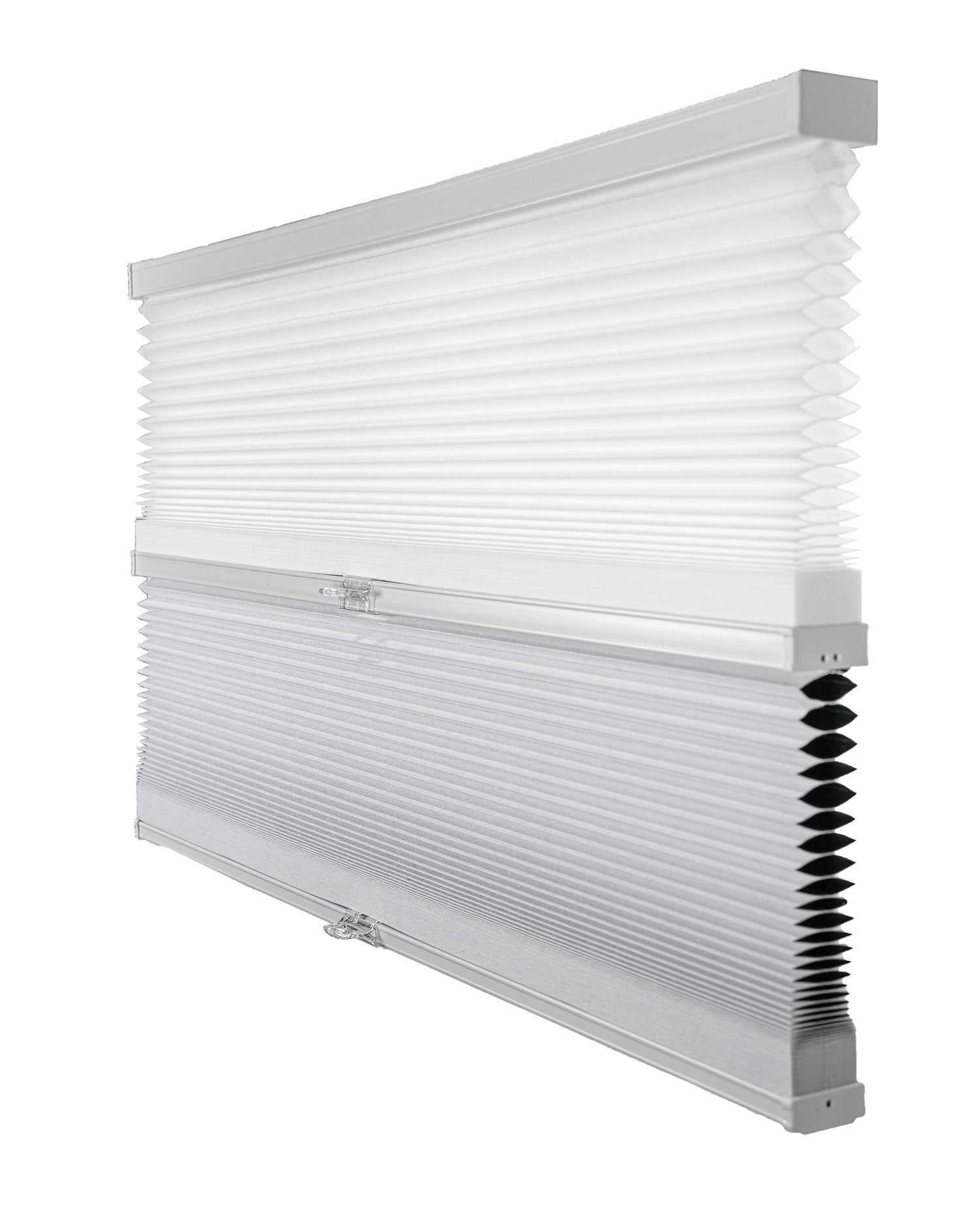 Klemmfix Double Pleated 2 in 1 Light Protection & Lightening Grey White Aged 40 cm 