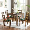 thumbnail image 6 of Abstract Leaves Seat Covers for Dining Room Chairs Set Of 4,Stretch Printed Washable Chair Seat Cover with Elastic Ties and Button,Removable Waterproof Couch Cushion Covers, 6 of 6