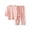 Pink, variant on TIREOW Kids Loungewear 2 Piece Set Contrast Trim Round Neck Three Quarter Sleeve Top and Long Pants Boys and Girls Sleepwear Set