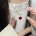 thumbnail image 3 of Collier Cœur avec Pierre Rouge, 3 of 5